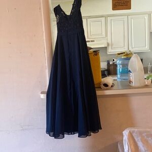 Beautiful navy blue dress party party sexy crazy cool